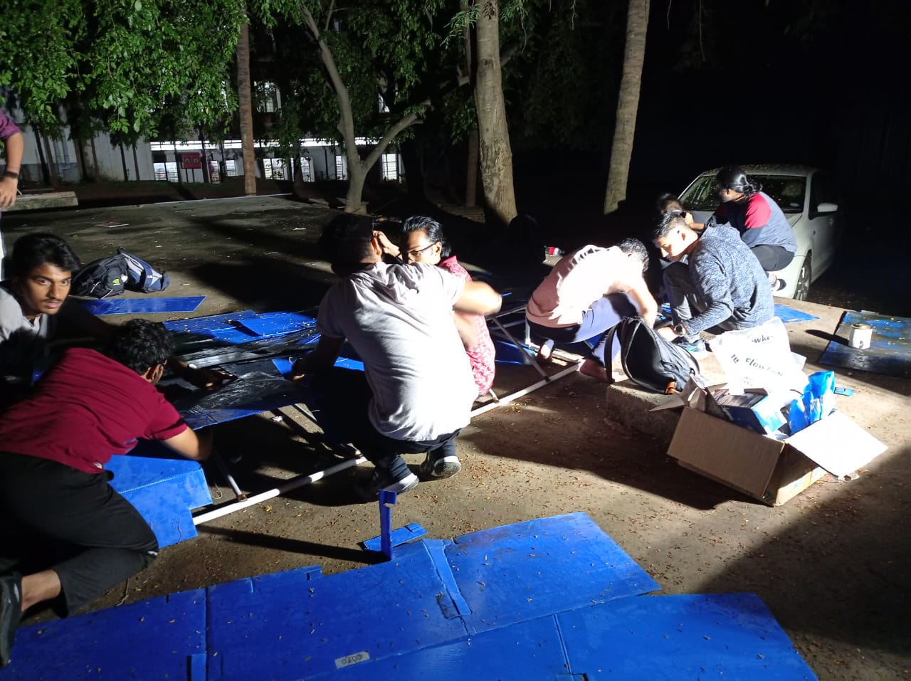 Team celebrating victory at inter-college aeromodelling competition